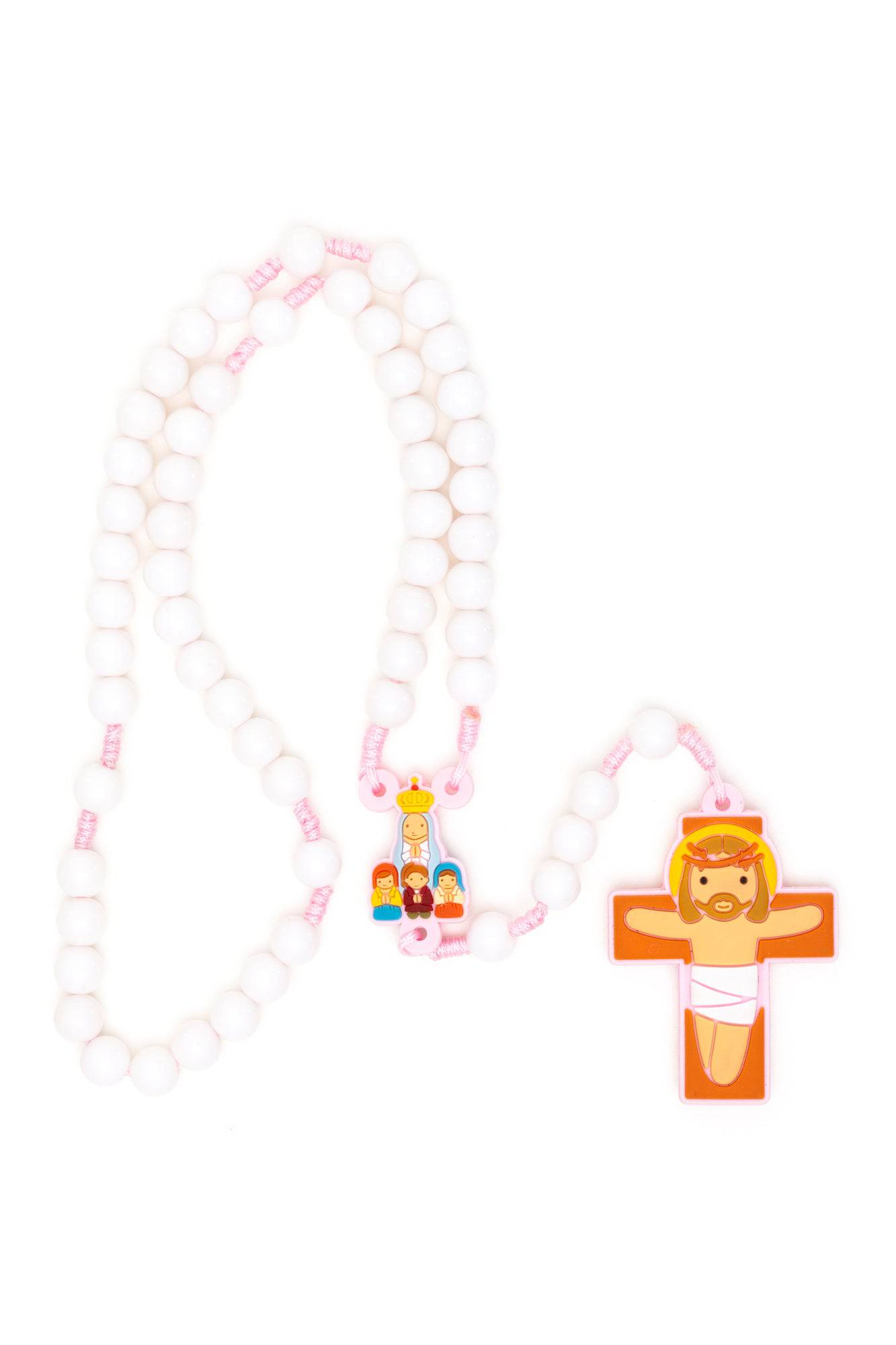 Lady of Fatima Apparition Pink Rosary - Little Drops of Water