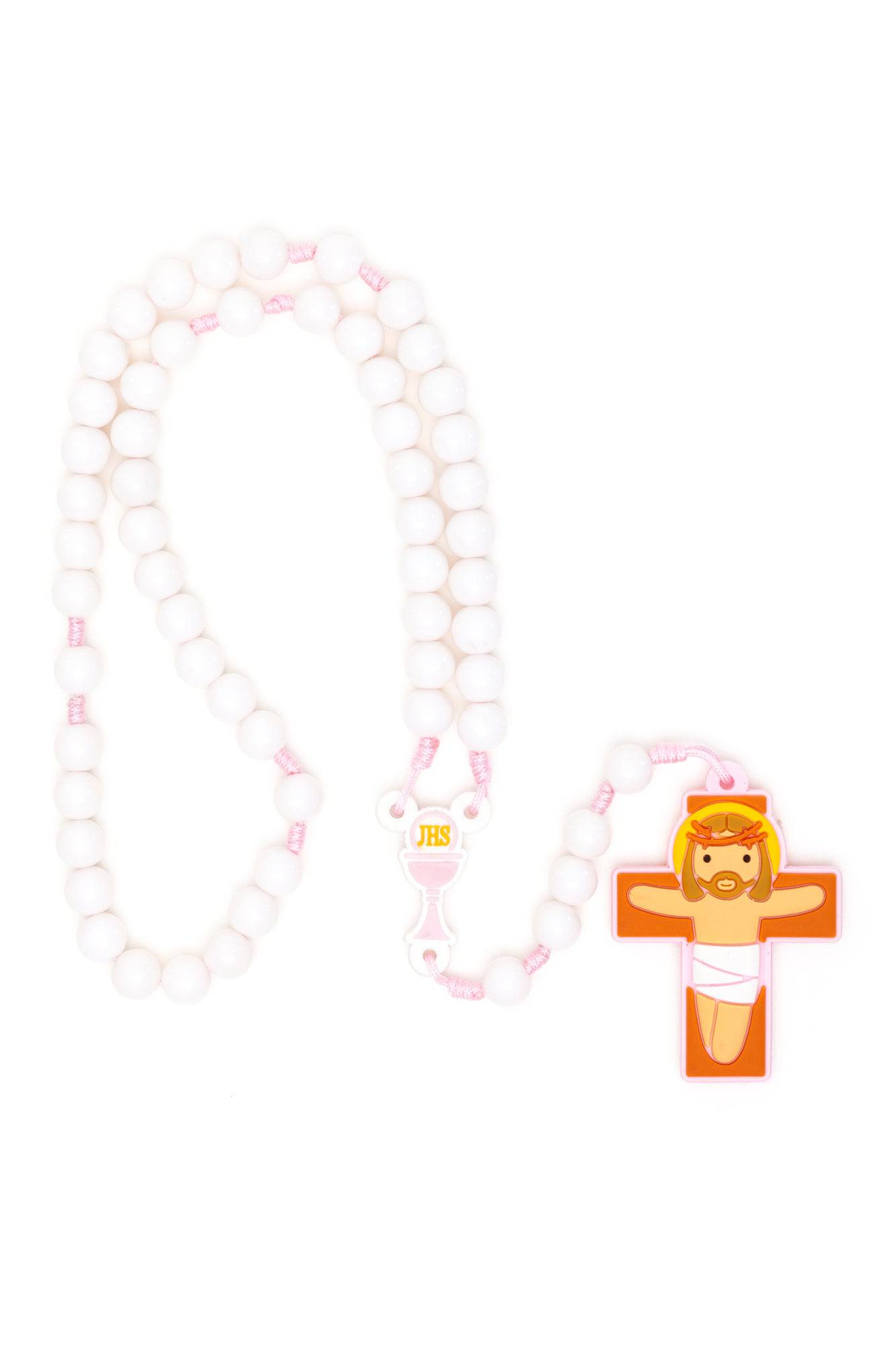 First Communion Pink Rosary - Little Drops of Water
